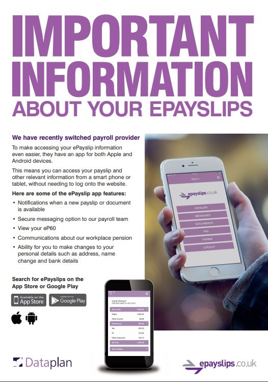 ePayslips Staff Information Poster